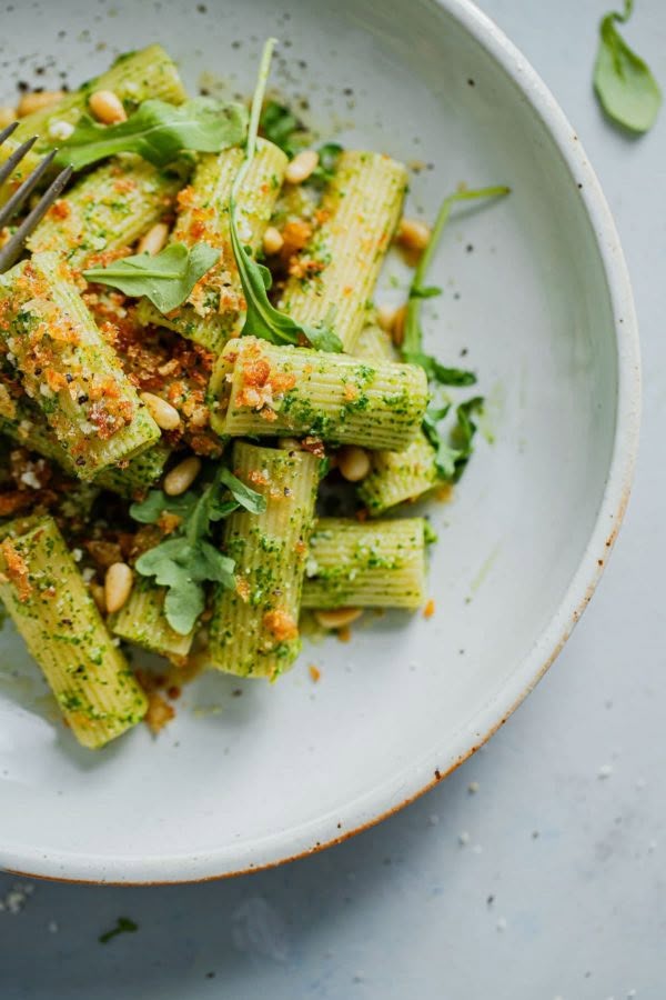 Spinach Microgreen Pesto Pasta